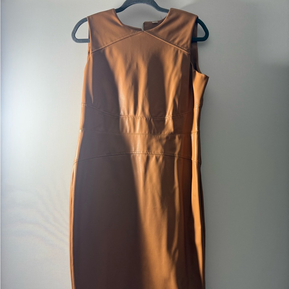 Calvin Klein Tan Sleeveless Dress